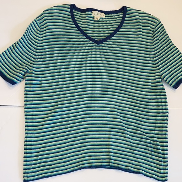 J. Crew Tops - ❌ DONATED J. CREW VTG 90’s Short Sleeve Knit Ribbed Sweater Top 100% Cotton
